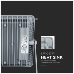 V-TAC LED Προβολέας 100W SAMSUNG CHIP SMD Σώμα Γκρι 5 χρόνια εγγύηση Θερμό Λευκό 472
