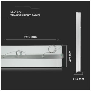 LED Φωτιστικό Πάνελ Κρεμαστό Διάφανο 120cm x 30cm 40W Φώς Ημέρας 4000Κ 6458