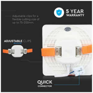 LED V-TAC Πάνελ mini 24W SAMSUNG Chip Τετράγωνο Ρυθμιζόμενο Ψυχρό Λευκό 744