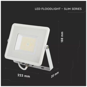 LED Προβολέας V-TAC 50W Λευκός SMD SAMSUNG Chip High Lumen 120LM/W Ψυχρό Λευκό 5 Χρόνια Εγγύηση 763