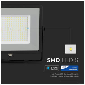 LED Προβολέας V-TAC 100W Μαύρος SMD SAMSUNG Chip High Lumen 120LM/W Φως Ημέρας 5 Χρόνια Εγγύηση 766