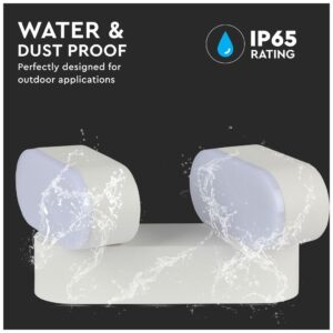 Φωτιστικό Τοίχου Διπλό Απλίκα V-TAC Κινητή Λευκή 12W IP65 Θερμό Λευκό 8292