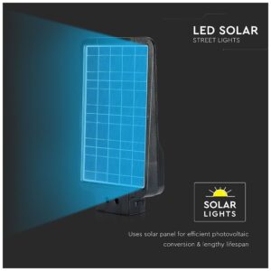 LED V-TAC Φωτιστικό Δρόμου Ηλιακό 15W Σώμα Μαύρο με Ανιχνευτή Κίνησης Φως Ημέρας 8549
