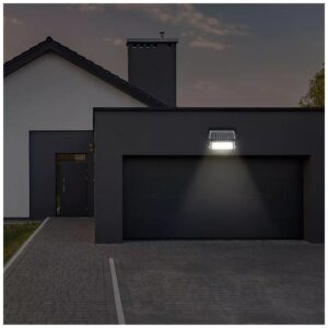 V-TAC LED Ηλιακός Προβολέας 10W Μαύρος με Ανιχνευτή κίνησης Φως Ημέρας 8550