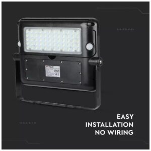 V-TAC LED Ηλιακός Προβολέας 10W Μαύρος με Ανιχνευτή κίνησης Φως Ημέρας 8550