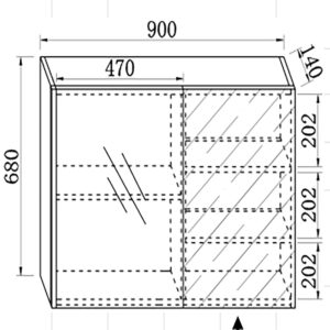 Καθρέφτης DIONE 100cm χρ. WHITE κωδ. 3MDIO100WH