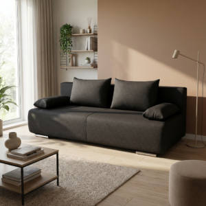 GEORGIA Καναπές κρεβάτι με αποθηκευτικό χώρο 194x93εκ. Ανθρακί