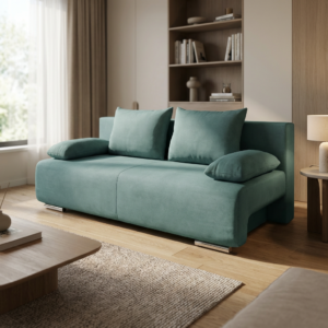 GEORGIA Καναπές κρεβάτι με αποθηκευτικό χώρο 194x93εκ. Μέντα