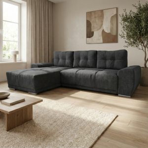 Havana-M Γωνιακός καναπές κρεβάτι με αποθηκευτικό χώρο 270x181x89εκ. Γκρι σκούρο Αριστερή Γωνία
