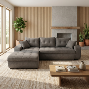 VIRGINIA Γωνιακός καναπές κρεβάτι με αποθηκευτικό χώρο 246x190εκ. MS08 Elephant Αριστερή Γωνία