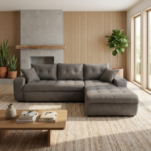 VIRGINIA Γωνιακός καναπές κρεβάτι με αποθηκευτικό χώρο 246x190εκ. MS08 Elephant Δεξιά Γωνία