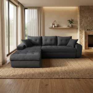 VIRGINIA Γωνιακός καναπές κρεβάτι με αποθηκευτικό χώρο 246x190εκ. MS08 Γκρι Αριστερή Γωνία