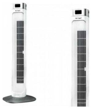 Ανεμιστήρας Στήλη Δαπέδου V-TAC 36” ίντσες 55W με Οθόνη και Χειριστήριο Λευκός 7900