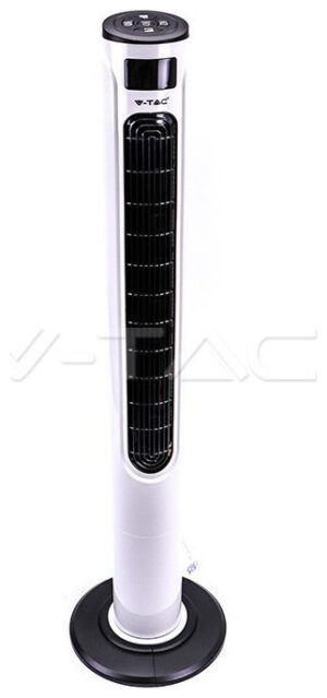 Ανεμιστήρας Στήλη Δαπέδου V-TAC 46” ίντσες 55W Κυλινδρικό με Οθόνη και Χειριστήριο Λευκό Μαύρο 7902
