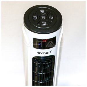 Ανεμιστήρας Στήλη Δαπέδου V-TAC 46” ίντσες 55W Κυλινδρικό με Οθόνη και Χειριστήριο Λευκό Μαύρο 7902