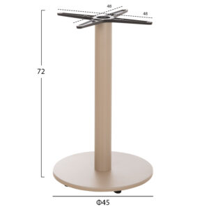 ΒΑΣΗ ΤΡΑΠΕΖΙΟΥ ΑΛΟΥΜΙΝΙΟΥ ΣΤΡΟΓΓΥΛΗ ΚΑΠΟΥΤΣΙΝΟ HM476.25 ΣΤΑΥΡΟΣ 48Χ48εκ Φ45Χ72Υεκ.