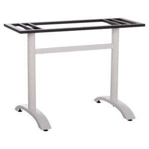 ΒΑΣΗ ΤΡΑΠΕΖΙΟΥ ΑΛΟΥΜΙΝΙΟΥ ΔΙΠΛΗ HM461.12 ΛΕΥΚΗ ΜΕ ΡΕΓΟΥΛΑΤΟΡΟΥΣ 100x60x73Υεκ.