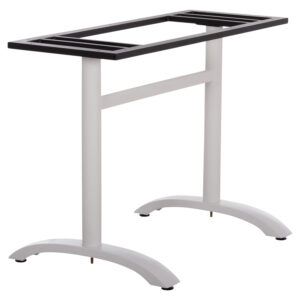 ΒΑΣΗ ΤΡΑΠΕΖΙΟΥ ΑΛΟΥΜΙΝΙΟΥ ΔΙΠΛΗ HM461.12 ΛΕΥΚΗ ΜΕ ΡΕΓΟΥΛΑΤΟΡΟΥΣ 100x60x73Υεκ.