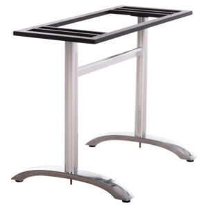 ΒΑΣΗ ΤΡΑΠΕΖΙΟΥ ΑΛΟΥΜΙΝΙΟΥ ΔΙΠΛΗ HM461.13 ΧΡΩΜΙΟΥ ΜΕ ΡΕΓΟΥΛΑΤΟΡΟΥΣ 100x60x73Υεκ.