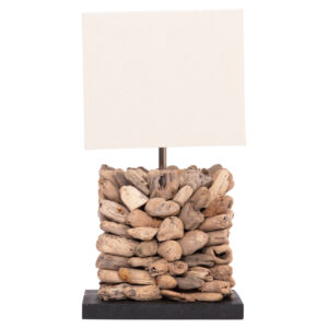 ΕΠΙΤΡΑΠΕΖΙΟ ΦΩΤΙΣΤΙΚΟ ΣΧΗΜΑ ΚΥΒΟΥ TWIGGY HM4425 DRIFTWOOD & ΛΕΥΚΟ ΚΑΠΕΛΟ 24x24x46Υεκ