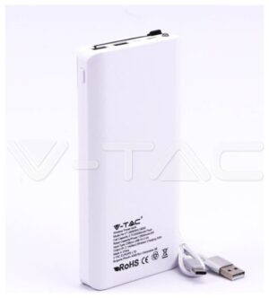 Φορτιστής Μπαταριά Ασύρματης Φόρτισης με Οθόνη Wireless Power Bank 20000mAh με ενσωματωμένο καλώδιο micro USB Χρώμα Λευκό 8860