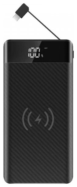 Φορτιστής Μπαταριά Ασύρματης Φόρτισης με Οθόνη Wireless Power Bank 20000mAh με ενσωματωμένο καλώδιο micro USB Χρώμα Μαύρο 8859