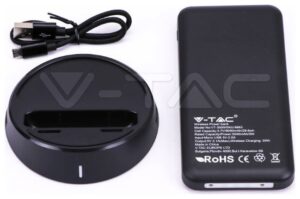 Φορτιστής Μπαταριά με Ασύρματη Φόρτιση και Βάση Wireless Power Bank 8000mAh με Βάση Χρώμα Μαύρο 8863