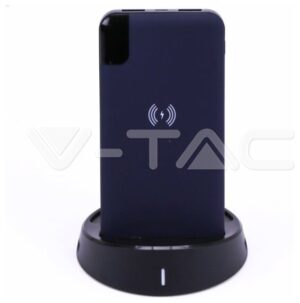 Φορτιστής Μπαταριά με Ασύρματη Φόρτιση και Βάση Wireless Power Bank 8000mAh με Βάση Χρώμα Σκούρο Μπλε 8862