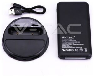 Φορτιστής Μπαταριά με Ασύρματη Φόρτιση και Βάση Wireless Power Bank 8000mAh με Βάση Χρώμα Σκούρο Μπλε 8862