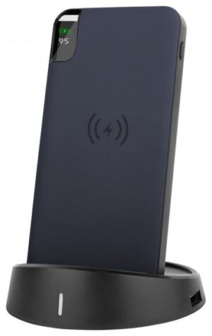 Φορτιστής Μπαταριά με Ασύρματη Φόρτιση και Βάση Wireless Power Bank 8000mAh με Βάση Χρώμα Σκούρο Μπλε 8862