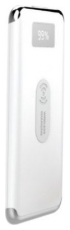 Φορτιστής Μπαταριά Power Bank 10000mAh με Ασύρματη Φόρτιση, Οθόνη και δύο Θύρες USB Χρώμα Λευκό 8854