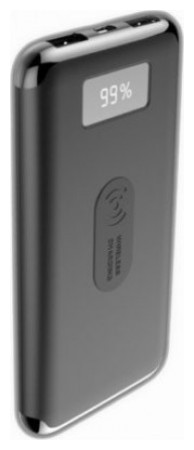 Φορτιστής Μπαταριά Power Bank 10000mAh με Ασύρματη Φόρτιση, Οθόνη και δύο Θύρες USB Χρώμα Μαύρο 8855