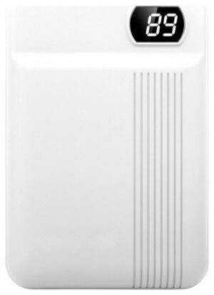 Φορτιστής Μπαταριά Power Bank 10000mAh με οθόνη και δύο Θύρες USB Χρώμα Λευκό