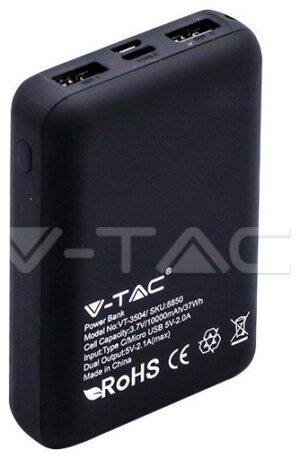 Φορτιστής Μπαταριά Power Bank 10000mAh με οθόνη και δύο Θύρες USB Χρώμα Μαύρο 8850