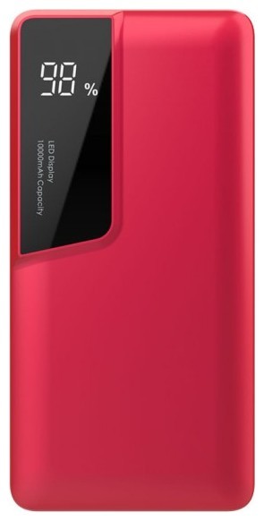 Φορτιστής Μπαταριά Power Bank 10000mAh με οθόνη  USB Type C Χρώμα Κόκκινο 8871