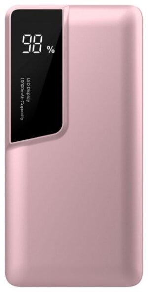 Φορτιστής Μπαταριά Power Bank 10000mAh με οθόνη  USB Type C Χρώμα Ροζ 8873