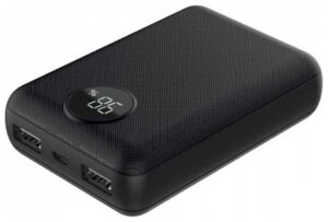 Φορτιστής Μπαταριά Power Bank 10000mAh με Στρογγυλή Οθόνη και δύο Θύρες USB Χρώμα Μαύρο