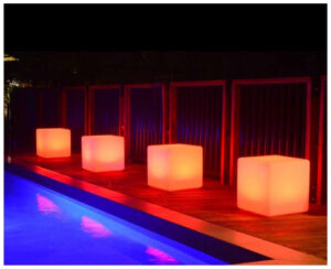 Φωτιστικό LED μπαταρίας V-TAC Εξωτερικού χώρου Kύβος 3W RGB 400x400 Επαναφορτιζόμενο 40241