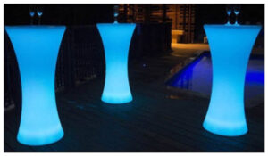 Φωτιστικό LED μπαταρίας V-TAC Εξωτερικού χώρου Τραπεζάκι Bar 1W RGB Φ600x1100 Επαναφορτιζόμενο