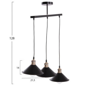 ΦΩΤΙΣΤΙΚΟ ΟΡΟΦΗΣ 3ΦΩΤΟ BELL HM7533.11 ΜΑΥΡΟ ΜΕΤΑΛΛΟ-ΧΑΛΚΙΝΟ ΝΤΟΥΙ Φ21,5x128Υεκ.