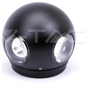 Φωτιστικό Τοίχου Απλίκα V-TAC Σφαίρα με Φως 4 Ακτίνες, Σώμα Μαύρο, 4W IP65 Φως Ημέρας 8554