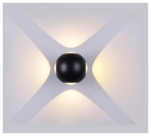 Φωτιστικό Τοίχου Απλίκα V-TAC Σφαίρα με Φως 4 Ακτίνες, Σώμα Μαύρο, 4W IP65 Θερμό Λευκό 8553