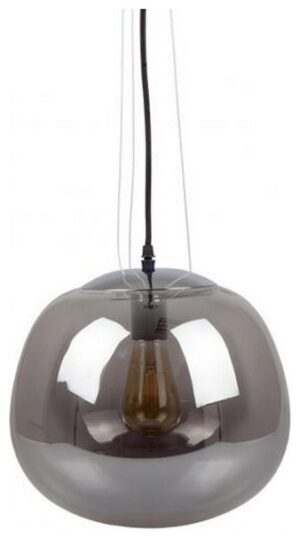 Γυάλινο Κρεμαστό Φωτιστικό V-TAC Μοντέρνο Design Σφαιρικό Γκρι Γυαλί με 3 Ντίζες Φ380mm με  ντουί Ε27 3888