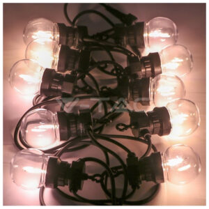 Καλωδιογιρλάντα με Λάμπες LED 5 μέτρα με 10 Λαμπτήρες Filament 0,4W για Εξωτερικό Χώρο IP44 Θερμό Λευκό 2728