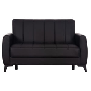 ΚΑΝΑΠΕΣ ΚΡΕΒΑΤΙ ΜΕ ΑΠΟΘ.ΧΩΡΟ ΔΙΘΕΣΙΟΣ NIKKO HM3293.11 ΜΑΥΡΟ PU 144x75x84Υεκ.