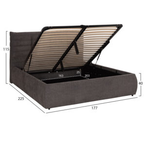 ΚΡΕΒΑΤΙ ΔΙΠΛΟ SANDRA HM732.01 ΓΚΡΙ ΥΦΑΣΜΑ & ΑΠΟΘΗΚΕΥΤΙΚΟΣ ΧΩΡΟΣ ΓΙΑ ΣΤΡΩΜΑ 160x200εκ