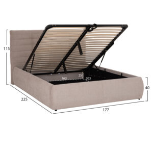 ΚΡΕΒΑΤΙ ΔΙΠΛΟ SANDRA HM732.03 ΜΠΕΖ ΥΦΑΣΜΑ & ΑΠΟΘΗΚΕΥΤΙΚΟΣ ΧΩΡΟΣ ΓΙΑ ΣΤΡΩΜΑ 160x200εκ