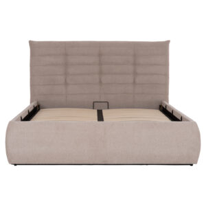 ΚΡΕΒΑΤΙ ΔΙΠΛΟ SANDRA HM732.03 ΜΠΕΖ ΥΦΑΣΜΑ & ΑΠΟΘΗΚΕΥΤΙΚΟΣ ΧΩΡΟΣ ΓΙΑ ΣΤΡΩΜΑ 160x200εκ