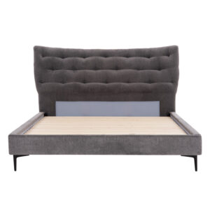 ΚΡΕΒΑΤΙ ΔΙΠΛΟ JILL HM737.01 ΥΦΑΣΜΑ ΣΕ ΓΚΡΙ--ΓΙΑ ΣΤΡΩΜΑ 160x200εκ.