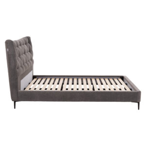 ΚΡΕΒΑΤΙ ΔΙΠΛΟ JILL HM737.01 ΥΦΑΣΜΑ ΣΕ ΓΚΡΙ--ΓΙΑ ΣΤΡΩΜΑ 160x200εκ.